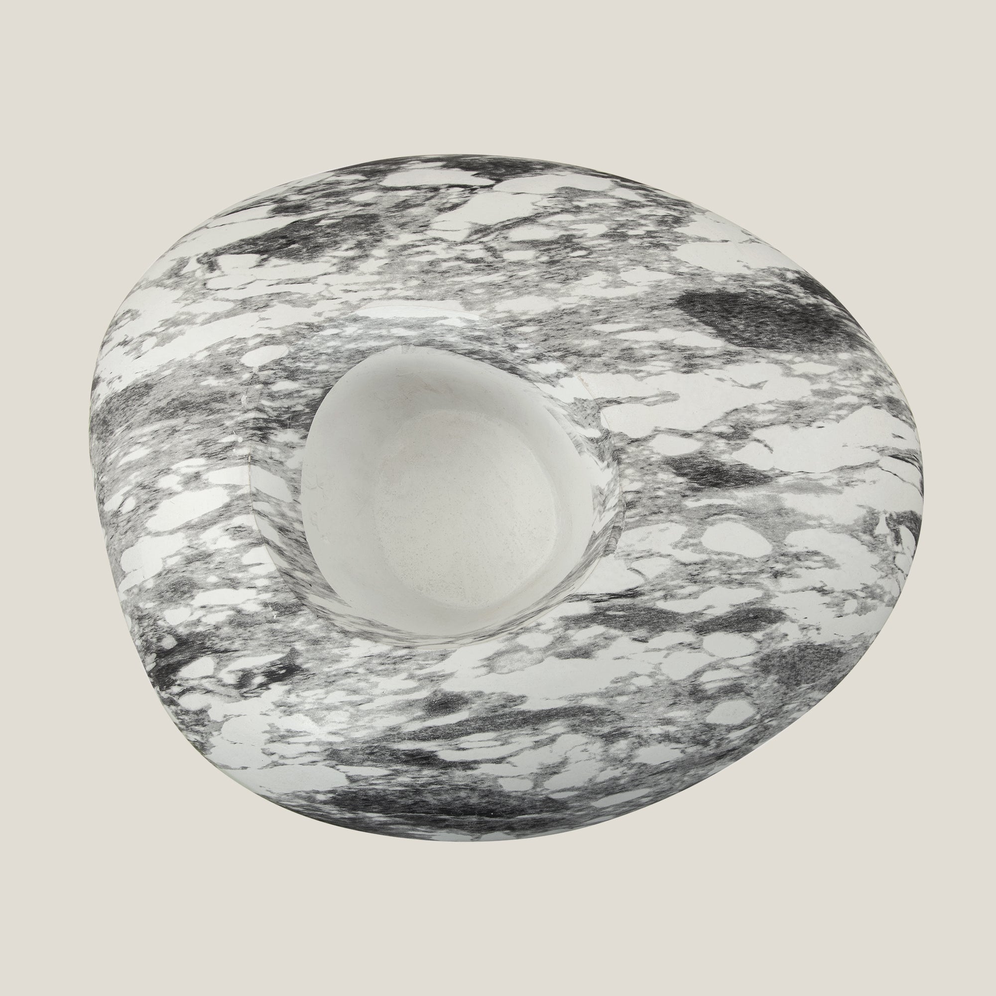 Marble Grey Resin Rock Planter Large