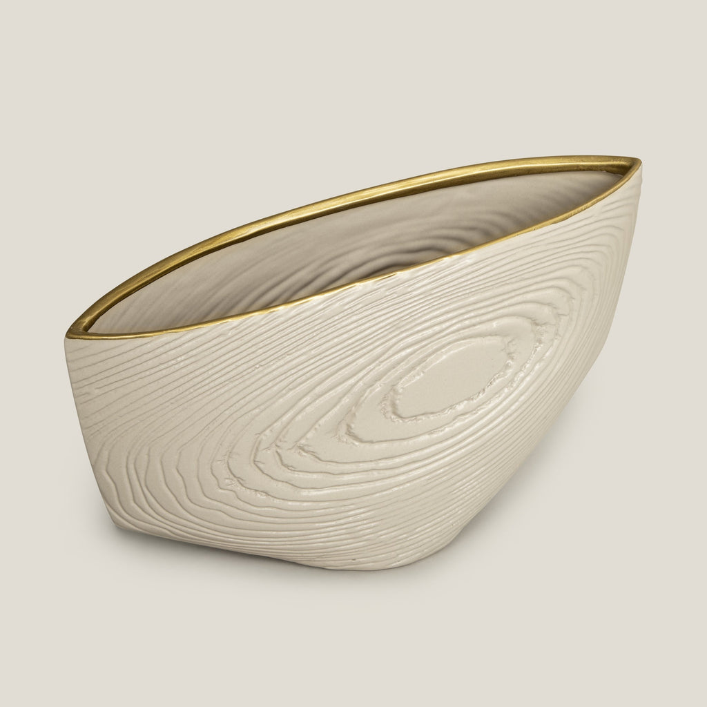 Woodland Beige Textured Ceramic Vase