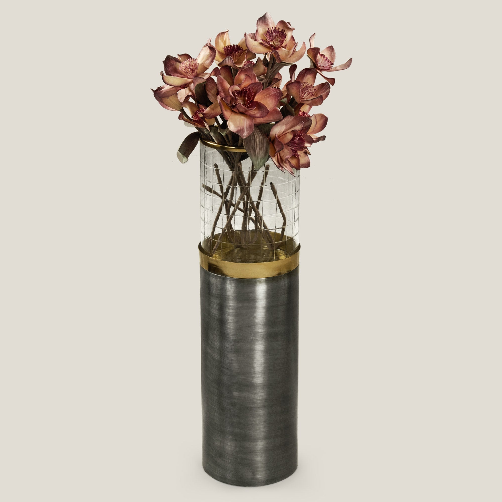 Rakan Metal & Glass Planter